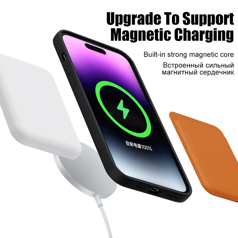 Silicone MagSafe Hülle für iPhone 11–16 Pro Max – Magnetisch & Wireless Chargin
