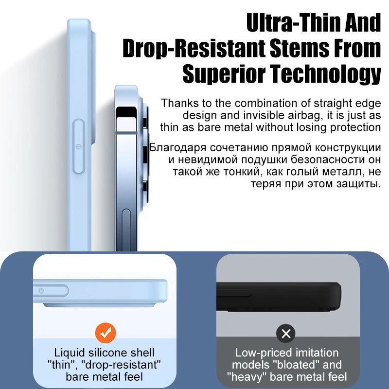 Silicone MagSafe Hülle für iPhone 11–16 Pro Max – Magnetisch & Wireless Chargin